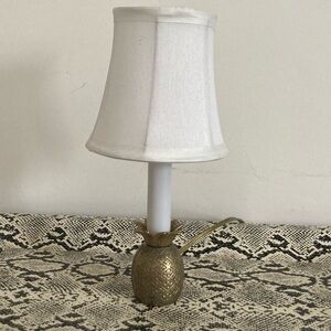 Vintage Brass Pineapple Candlestick Light w/ Shade